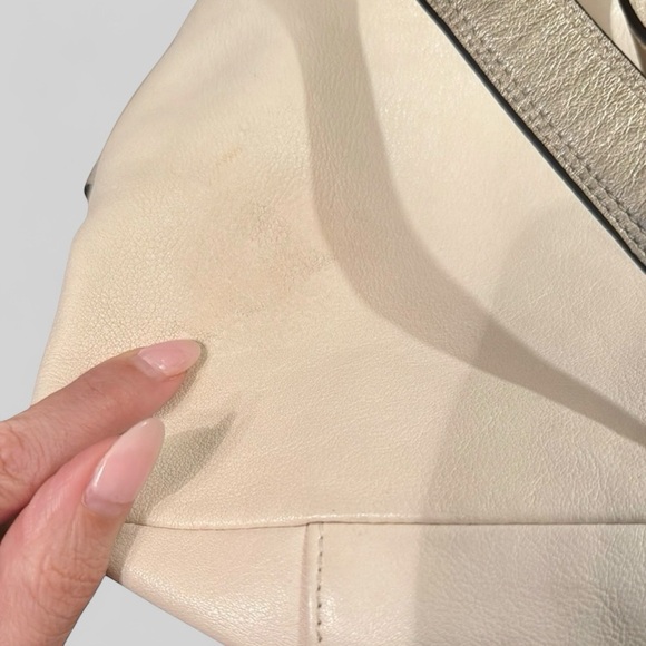 Coach Ashley Cream and Metallic Gold Leather Shoulder Bag - Picture 13 of 14